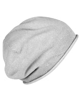 Baumwoll-Beanie - Silber meliert