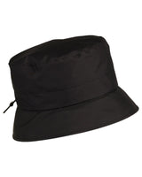 Regenhut mit Zugband-Schwarz