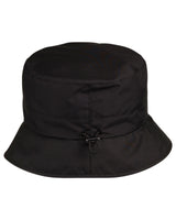 Regenhut mit Zugband-Schwarz