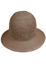 Damen Fischerhut gehäkelter Papierhut - Taupe