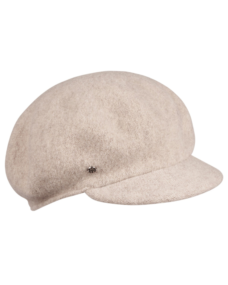 Schirmkappe aus Wolle - Beige meliert